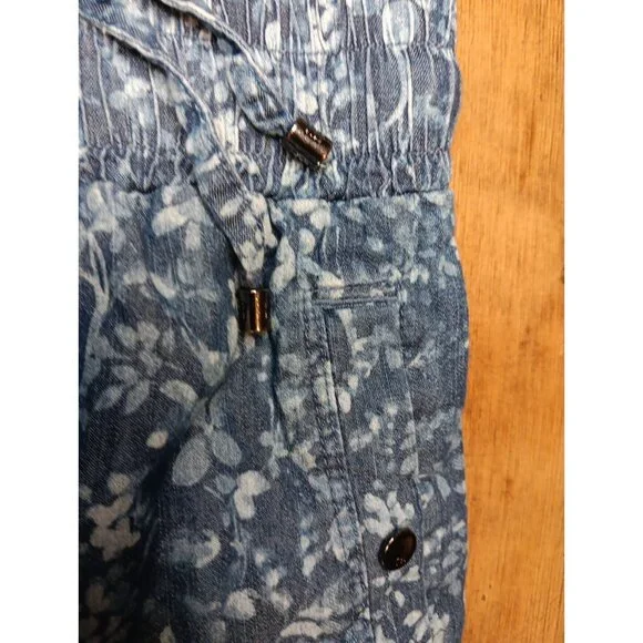 Tommy Hilfiger Womens M Floral Blue Chambray Ankle Pants Pull On Cottagecore - Picture 4 of 7
